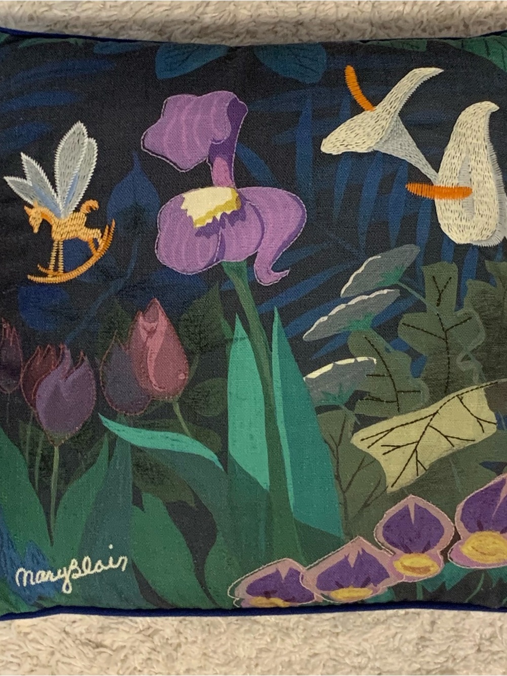 Disney Mary Blair 70th Anniversary Alice in Wonderland Embroidered Pillow
